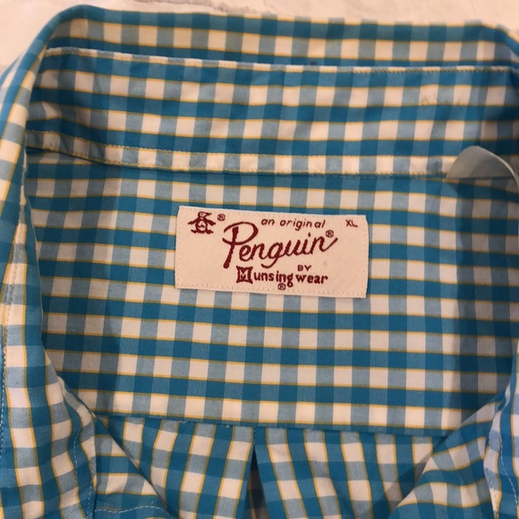 Men’s Classic Penguin Button-down shirt in blue gingham - Picture 2 of 4